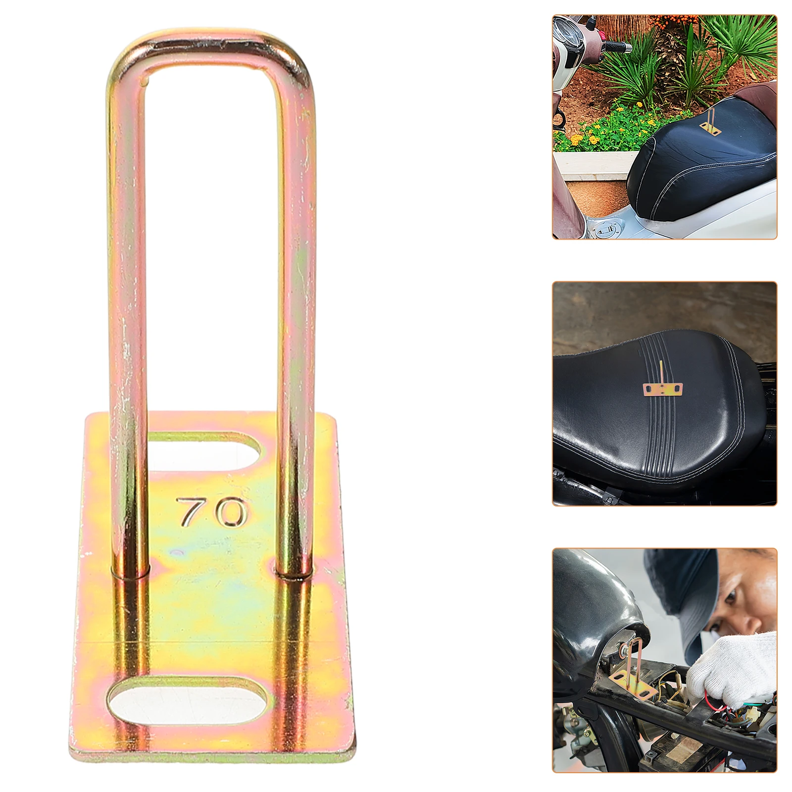 

4pcs Electric Motorcycle Seat Cushion Locks Plate Hook Sturdy Metal Replacement Parts For Motorbikes Saddle Lock Security