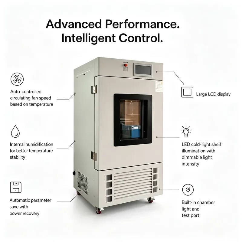 65C 146L Pharmaceutical Stability Test Chamber PID Programmable Touchscreen Drug Stability Cabinet 95RH for Research