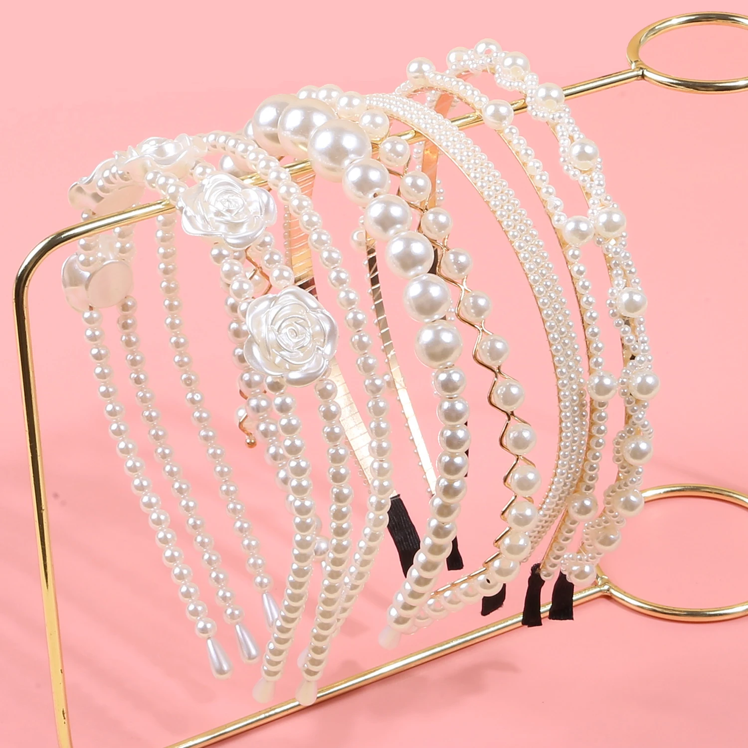 

7pcs Korean White Simulation Pearl Hairbands for Women Elegant Sweet Handmade Bow Flower Hair Hoops Headband Hair Accessories