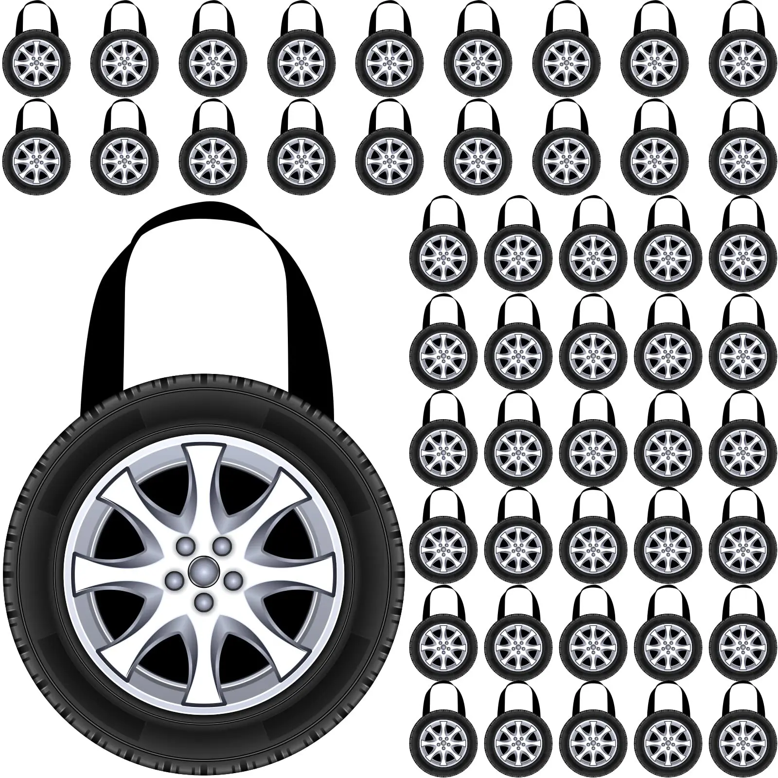 

15 Pcs Racing Car Party Non Woven Tote Bags Race Car Wheel Bags for Candy Gifts Goodies Treats Boys Kids Birthday Baby Shower