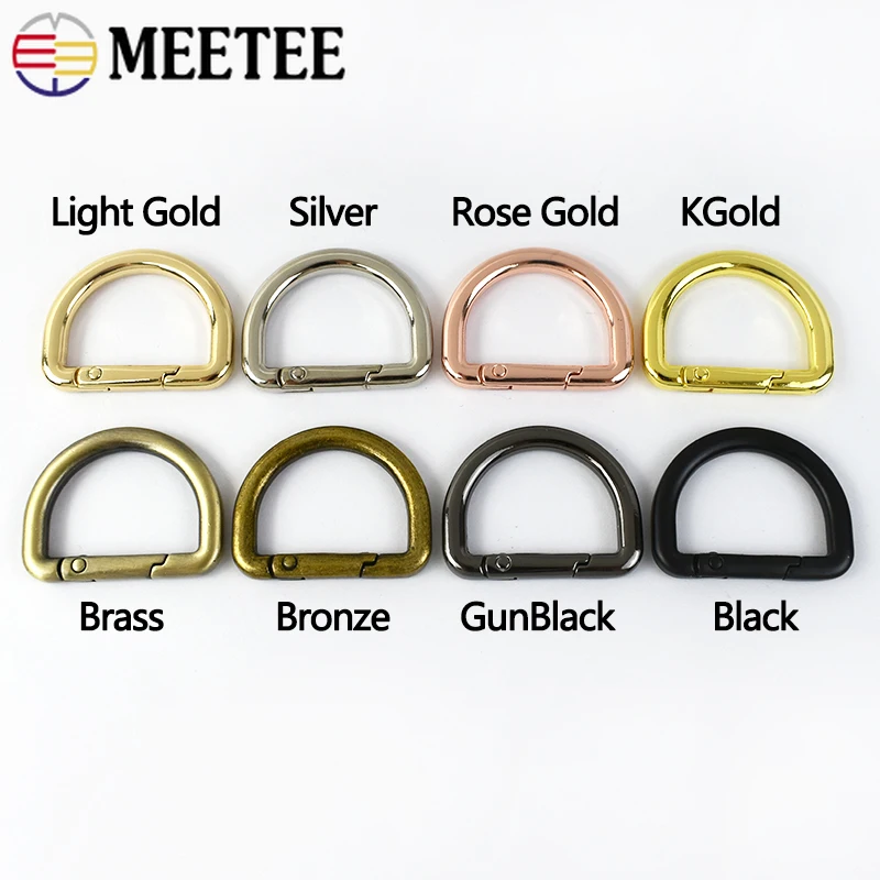 5Pcs/10Pcs/20Pcs 25mm Spring D Ring Carabiner Hook for Bag Strap Backpack Anchor Keychain Charm Webbing Leather Repair Hardware