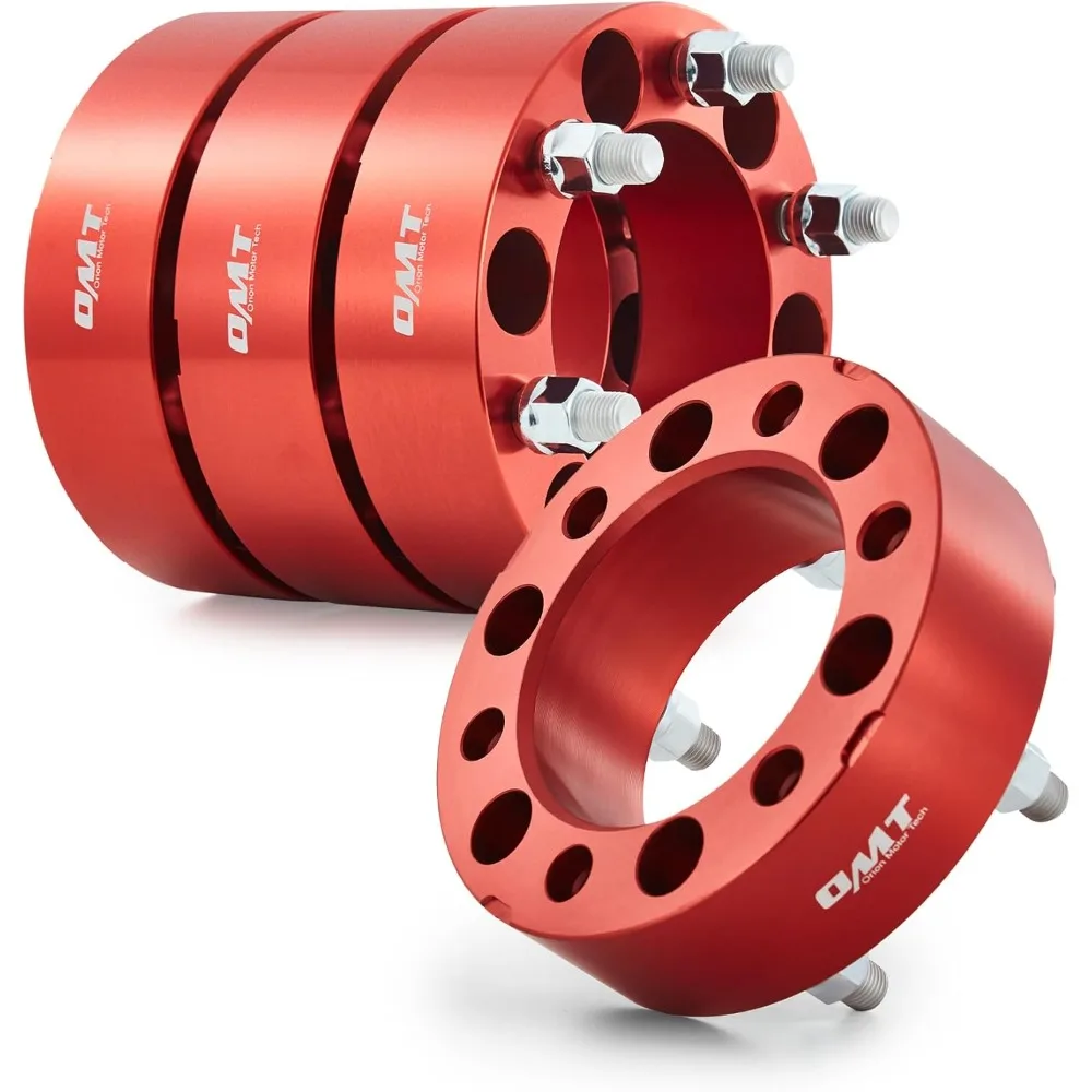 

US Shipping 6x5.5 2 Inch Red Wheel Spacers Kit M14x1.5 Studs 108mm Bore for Chevy Silverado Tahoe GMC Yukon Suburban