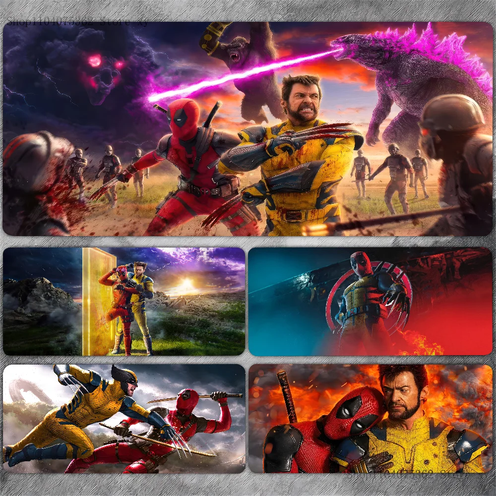 Hot Movies Deadpool & Wolverine Mousepad Large Keyboard Desk Mat Gaming Mouse Pad LockEdge Non-slip Mat