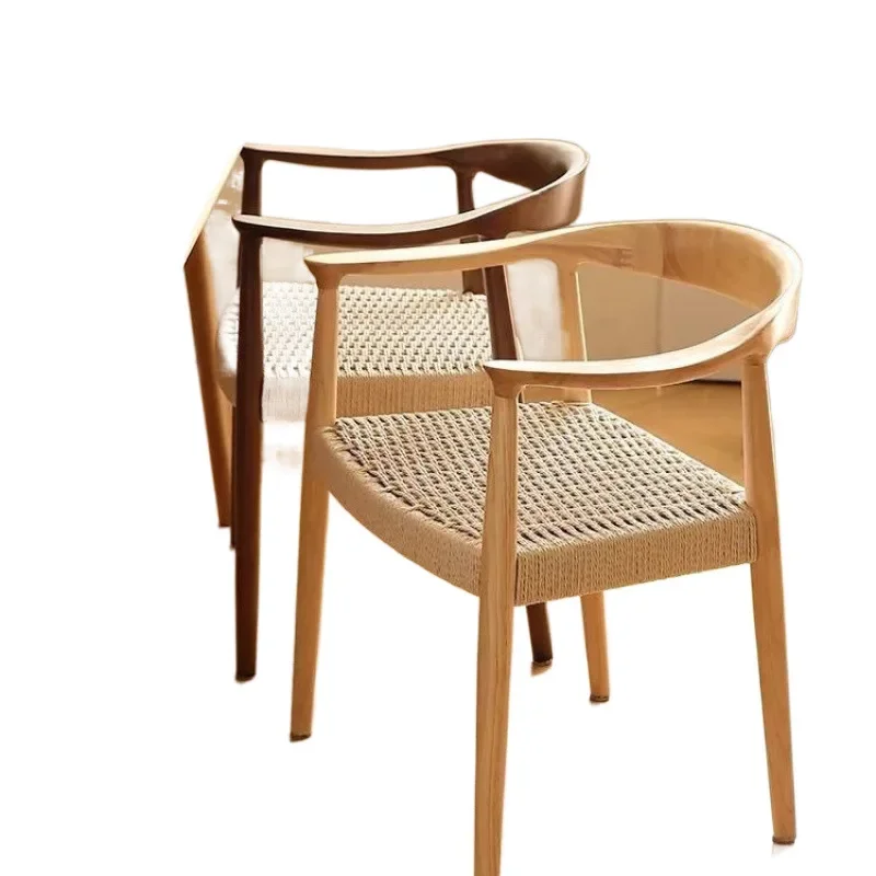 

Nordic simple medieval casual solid wood dining chair, home cafe back chair