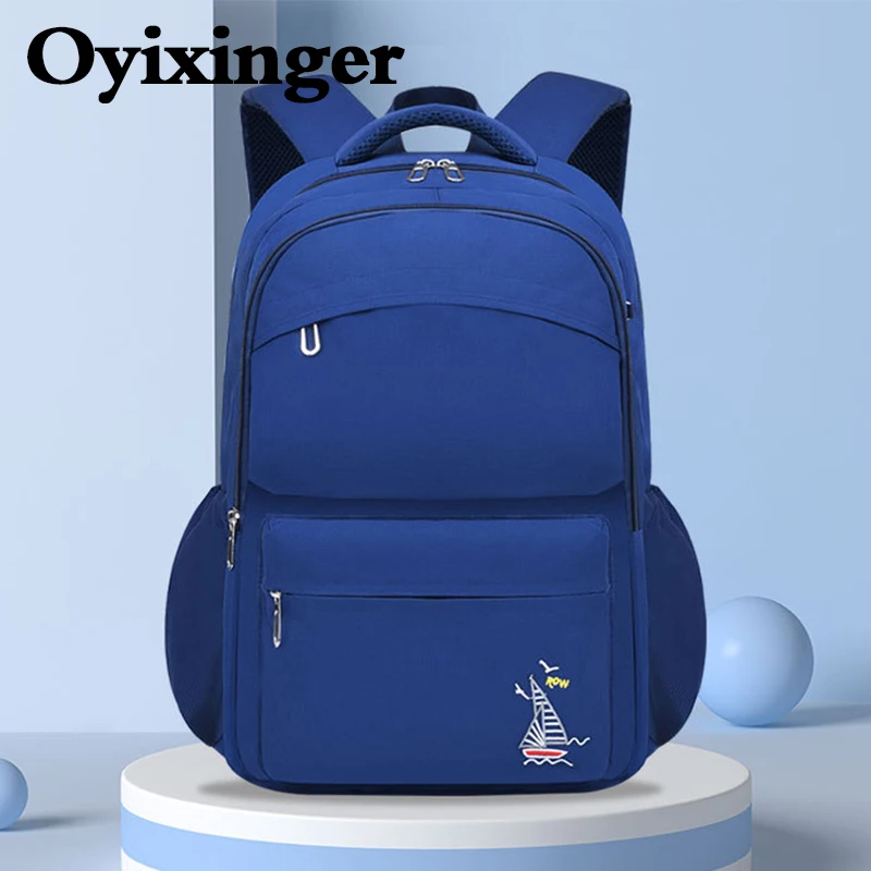 

OYIXINGER 2024 High Quality Student Backpack Unisex Nylon Light Schoolbag Children's Large Capacity Satchel Boys Girls Bookbags