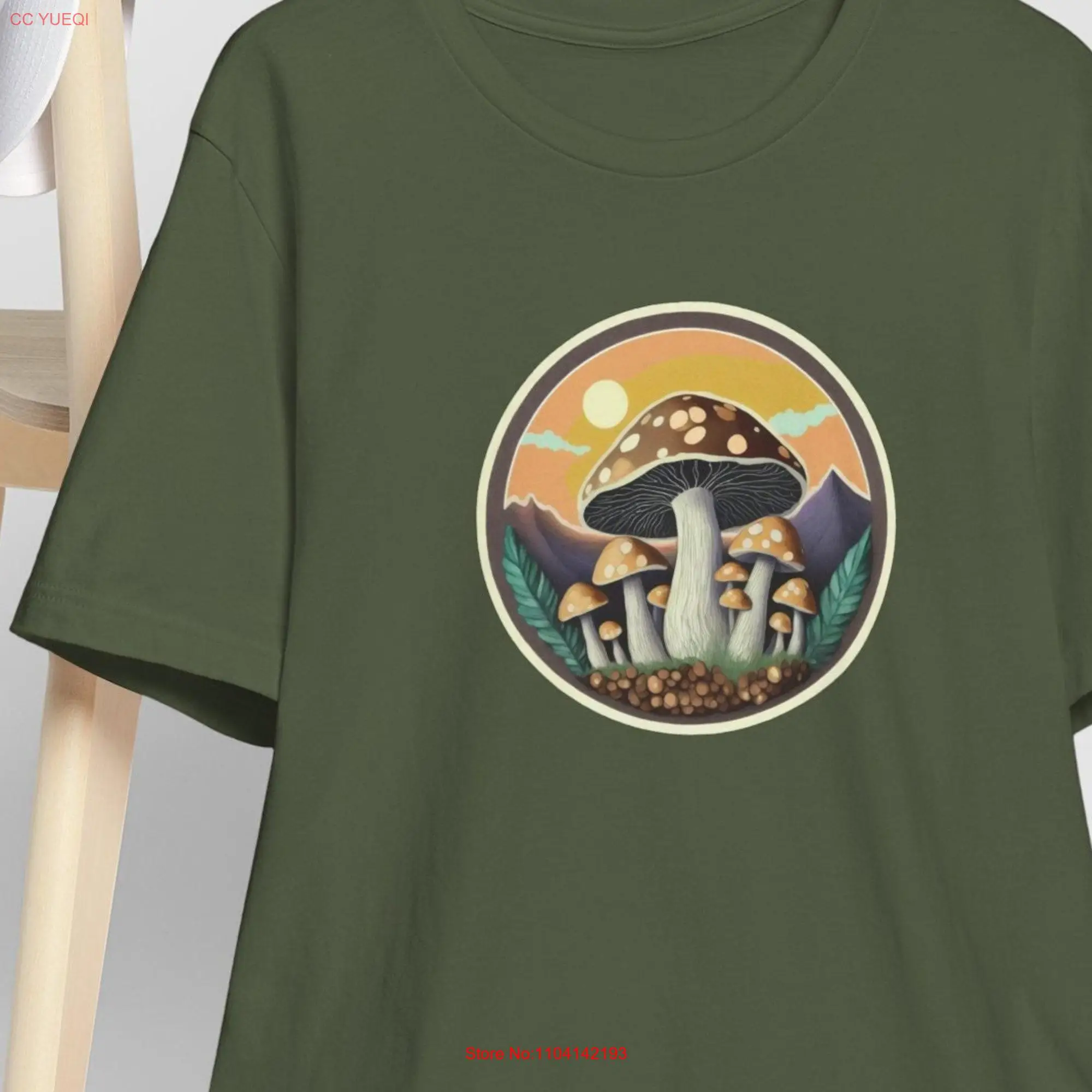 Whimsical World of Mushrooms T Shirt Comfy Bella Canvas Mushroom Lover long or short sleeves