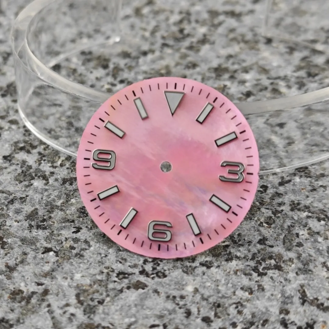 Циферблат часов 28,5 мм с натуральной поверхностью корпуса BGW9, светящиеся модифицированные аксессуары для часов ледяного синего цвета для механизма NH35