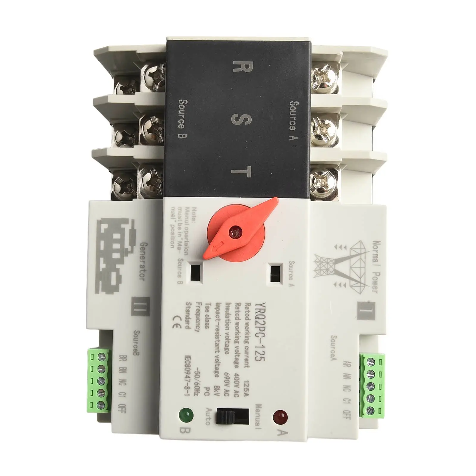 2P/3P/4P 125A Dual Power Automatic Transfer Switch Suitable For Uninterruptible Millisecond Generator For mains power 110V 220V