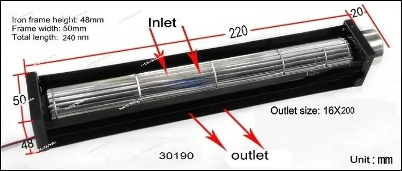 DC12V/ 24V Small Drum Fan Air Curtain Strip Air Curtain 30 Cross Flow Fan DC Cross Flow Fan