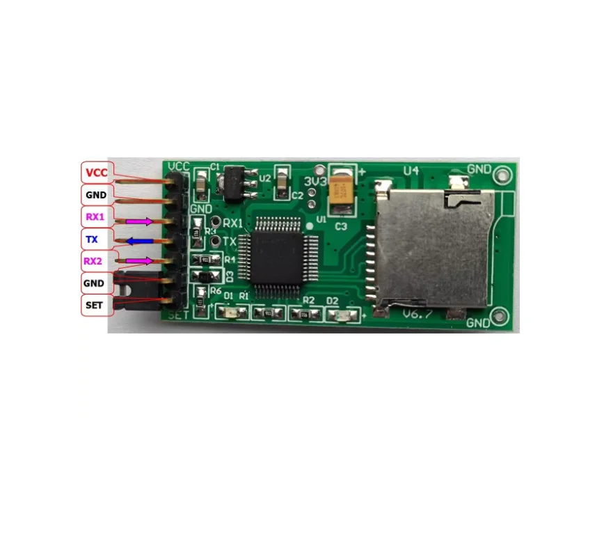 High speed serial data recorder TF SD card storage with high-precision clock microcontroller readable and writable