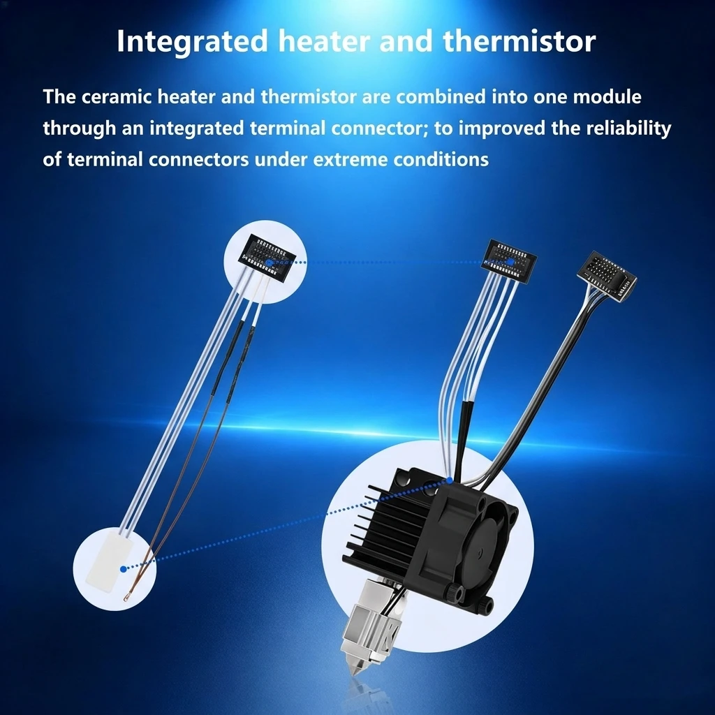 For Bambu Lab P1S P1P Thermistor Bamboo Lab 24V 60W Caremic Heater Temperature Sensor 300℃ Hotend Update 3D Printer Parts