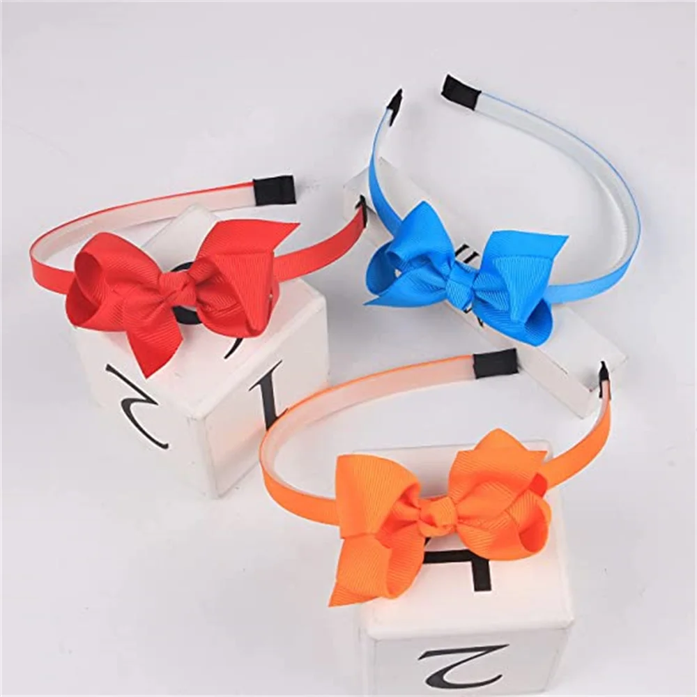 12pcs/Bows Headbands for Girls Ribbon Hair Bows Hair Bands Hair Accessories for Teens Children Kids