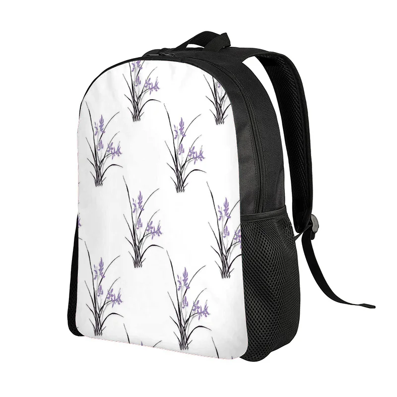 

2D Flat Printed Backpack, Spring Backpack - Spacious and Lightweight Purple Flower Printed Unisex Campus Backpack