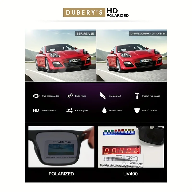 DUBERY Wooden Polarized UV400 ProtectionSunglasses For Men And Women 6 Colors Model 219 image 4