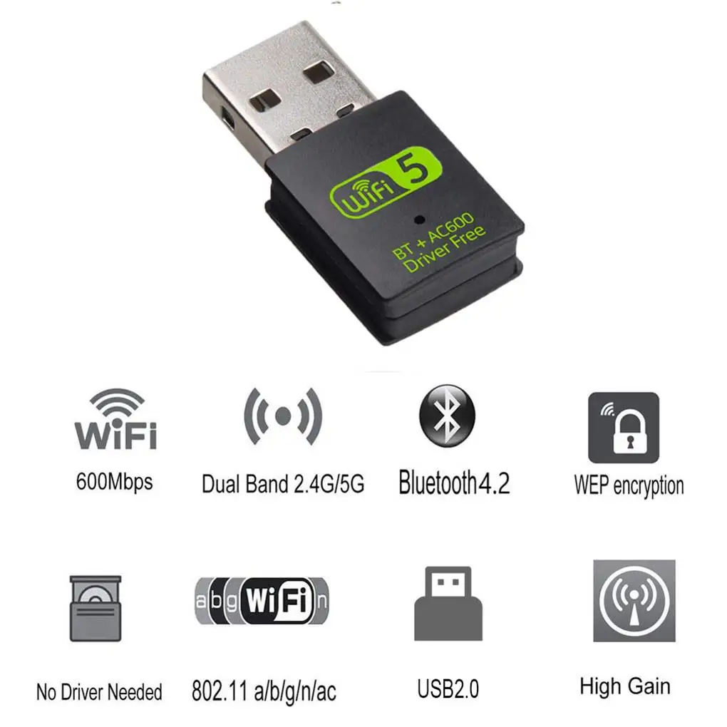 WiFi Adapter USB Wireless Dual Band Network Card Mini Dongle for PC Laptop Networking Tools Connectivity Performance