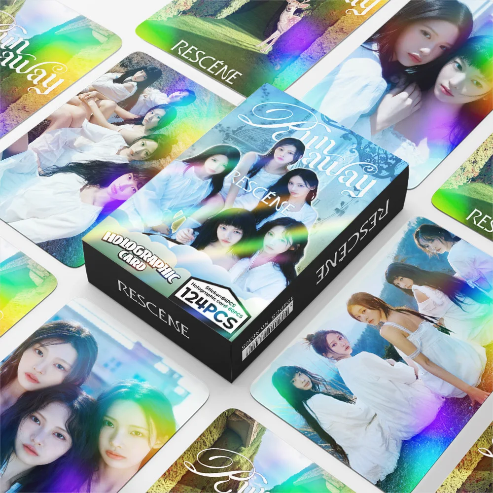124Pcs/Set Idol Girl Group RESCENE Single Pretty Girl Flash Card Sticker LOMO Cards WONI LIV MINAMI  MAY ZENA Fans Collect Gifts