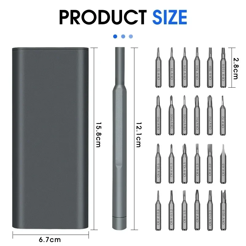 Precision Screwdriver Set 25 in 1 Mini Repair Tool Kit Torx Phillips Magnetic Screw Driver Bits for Xiaomi Iphoine Laptop Watch