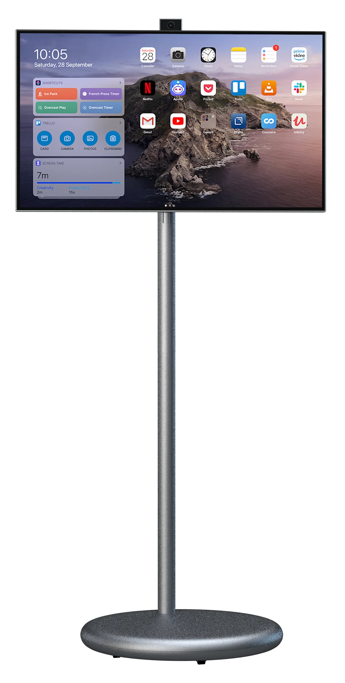 TV portátil inteligente compacta de 27 polegadas com portas WiFi e USB para viagens e espaços pequenos