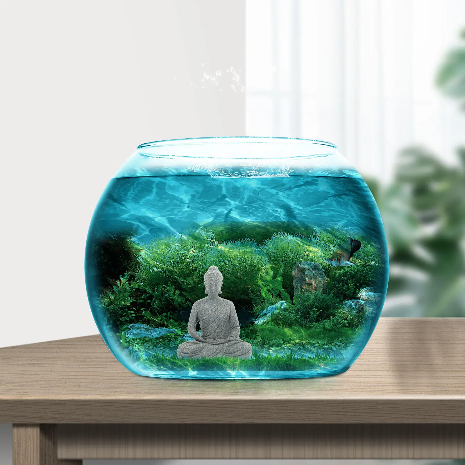 Mini Buddha Statue Resin Aquarium Decor Small Fish Tank Buddha Underwater Buddhist Sculpture Desktop Garden Decoration - view 4