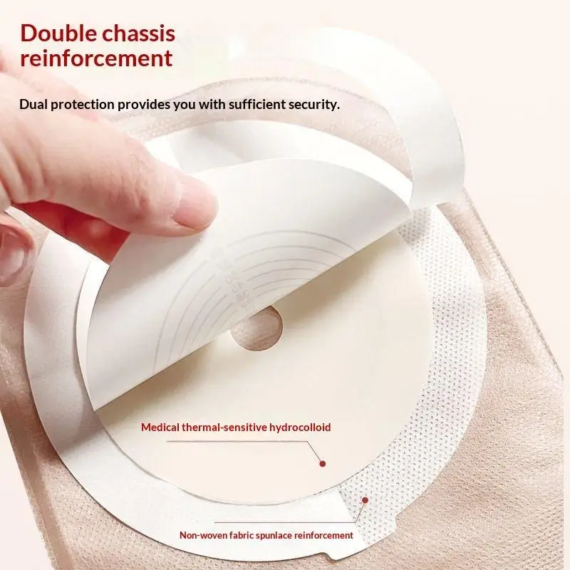 1Pcs Exhaustable Colostomy Bags 60mm Hole One-piece Drainable Ostomy Bags Stoma Care Pouch With Clips Closure Colostomy Bag
