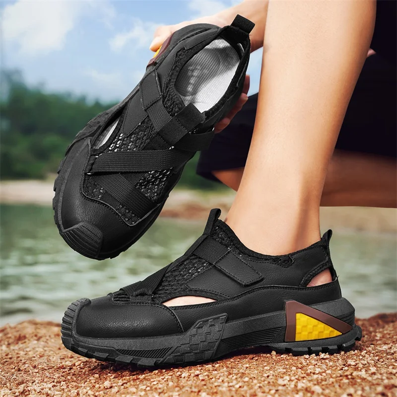 

Новинка 2023 года, мужские прогулочные лоферы с открытыми отверстиями, уличные топсайдеры, дышащие кроссовки, Zapatos Hombre, летняя мужская повседневная обувь без шнуровки