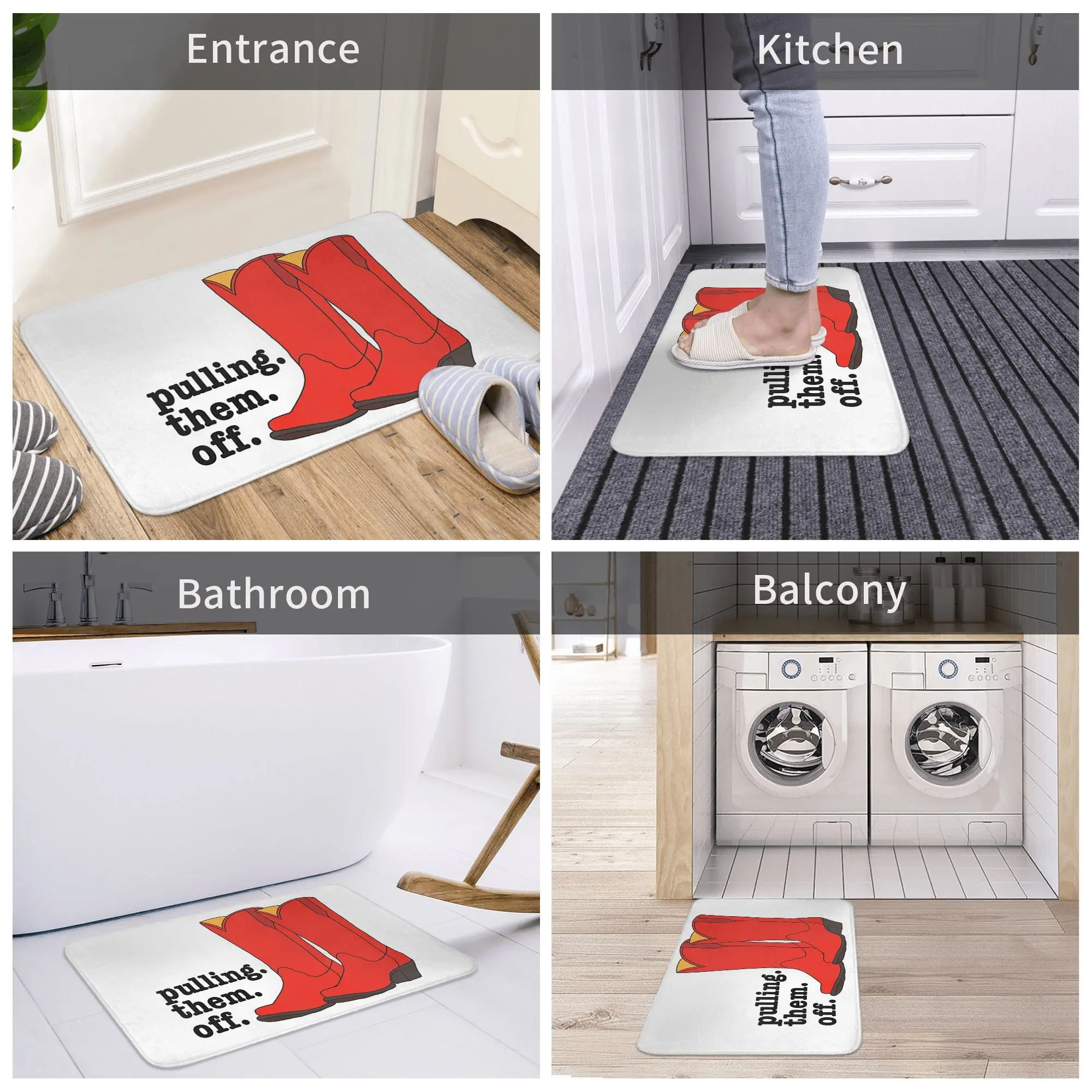 أحذية رعاة البقر تيد من How I Met Your Mother غير قابلة للانزلاق ممسحة أرضية سجادة لمدخل المطبخ وغرفة النوم المنزلية وسادة القدم