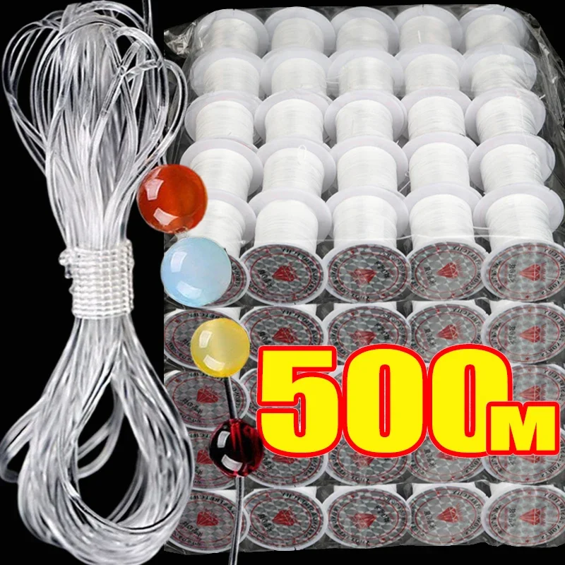 500m Strong Elastic Crystal Beading Thread Cord Jewelry Making Necklace Bracelet DIY Beads Transparent String Stretchable Thread