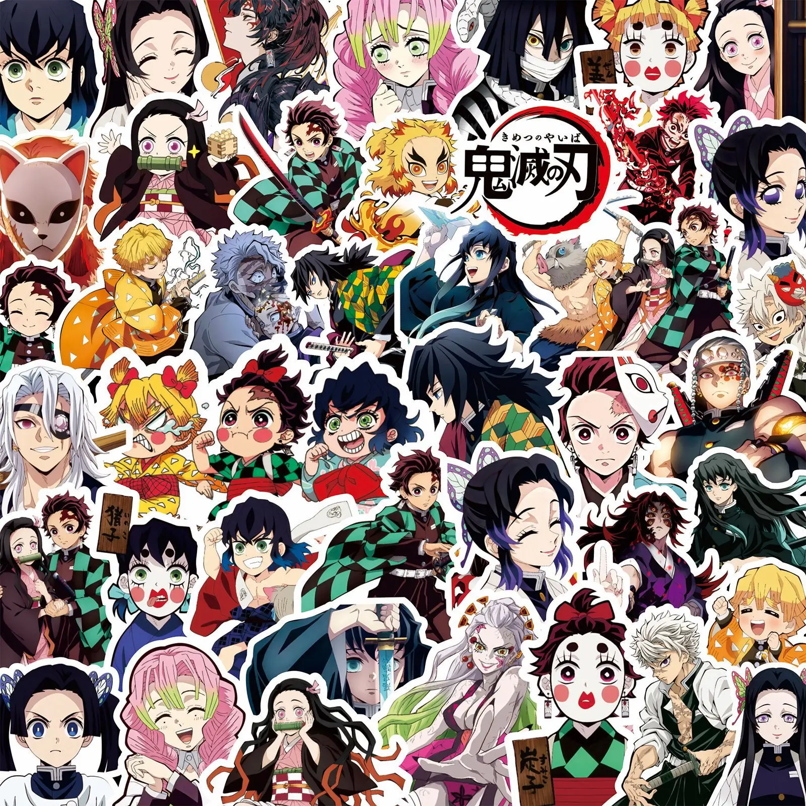 75/82PCS Anime Demon Slayer Cartoon Sticker DIY Decoration PVC Waterproof Skateboard Notebook Graffiti Toy
