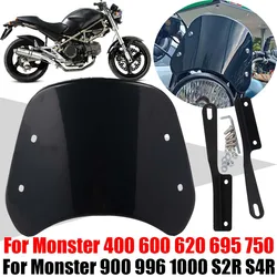 For Ducati Monster 400 600 620 695 750 900 996 1000 S2R S4R Accessories Retro Windscreen Windshield Wind Screen Deflector Cover