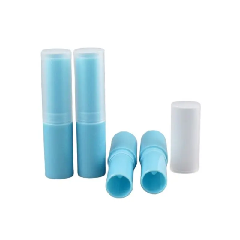 

Empty Lip Balm Containers Round Blue 4g Makeup Packaging Refillable 50Pcs Packaging with Clear Cap Lip Balm Lipbalm Tube