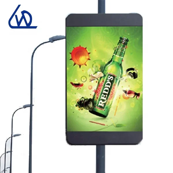 outdoor display customized size LED display lamp post single panel and double panel advertising equipment digital signage