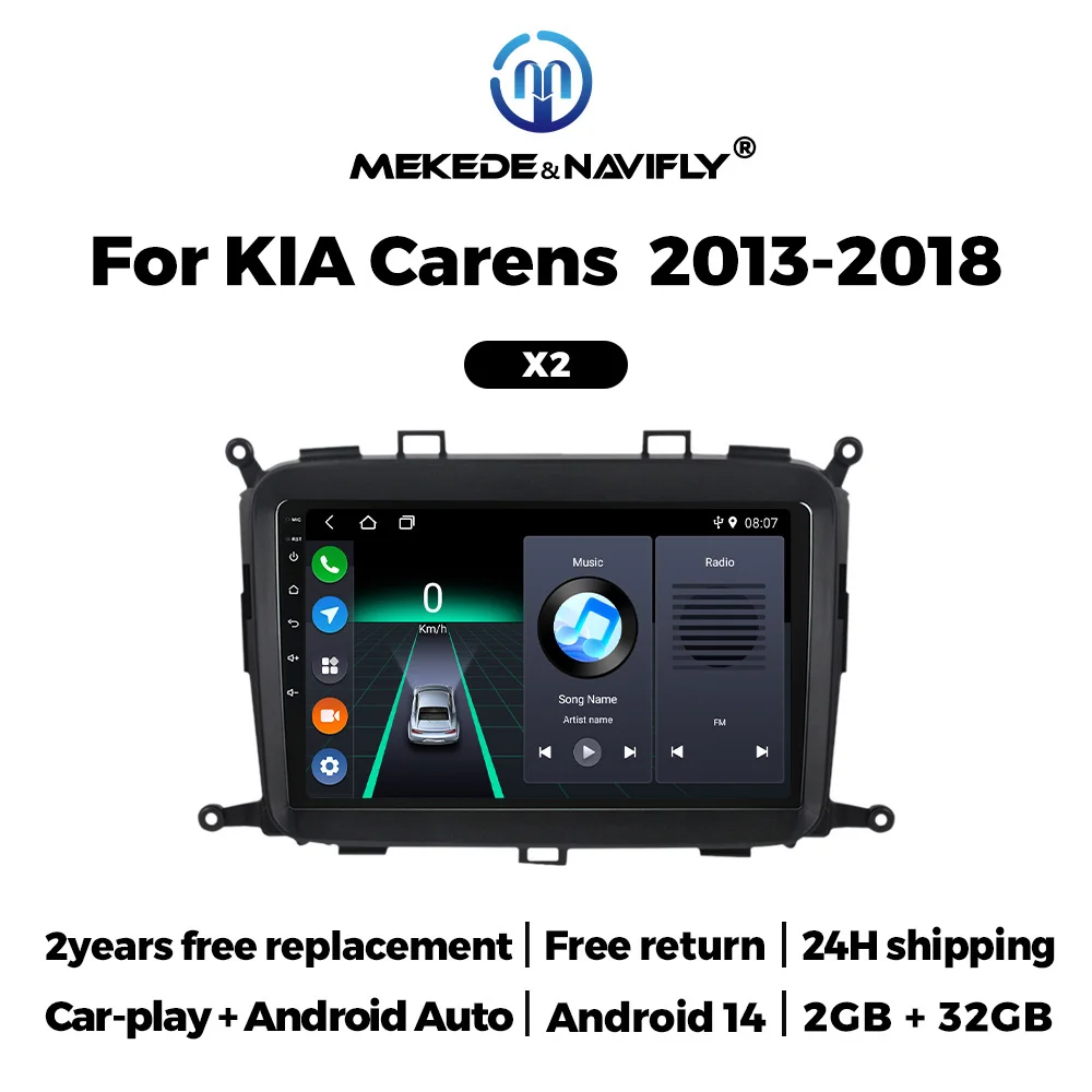 

MEKEDE Android 14 Autoradio Car Radio For Kia Carens 2013 2014 2015 2016 2017 2018 Multimedia Player Navigation GPS Audio Auto