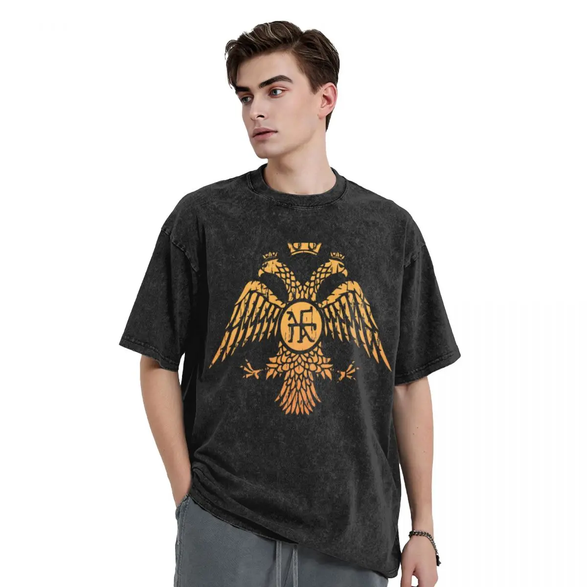 Byzantine Eagle Symbol Flag T-Shirt oversizeds cute clothes Short sleeve tee oversized mens t shirt graphic