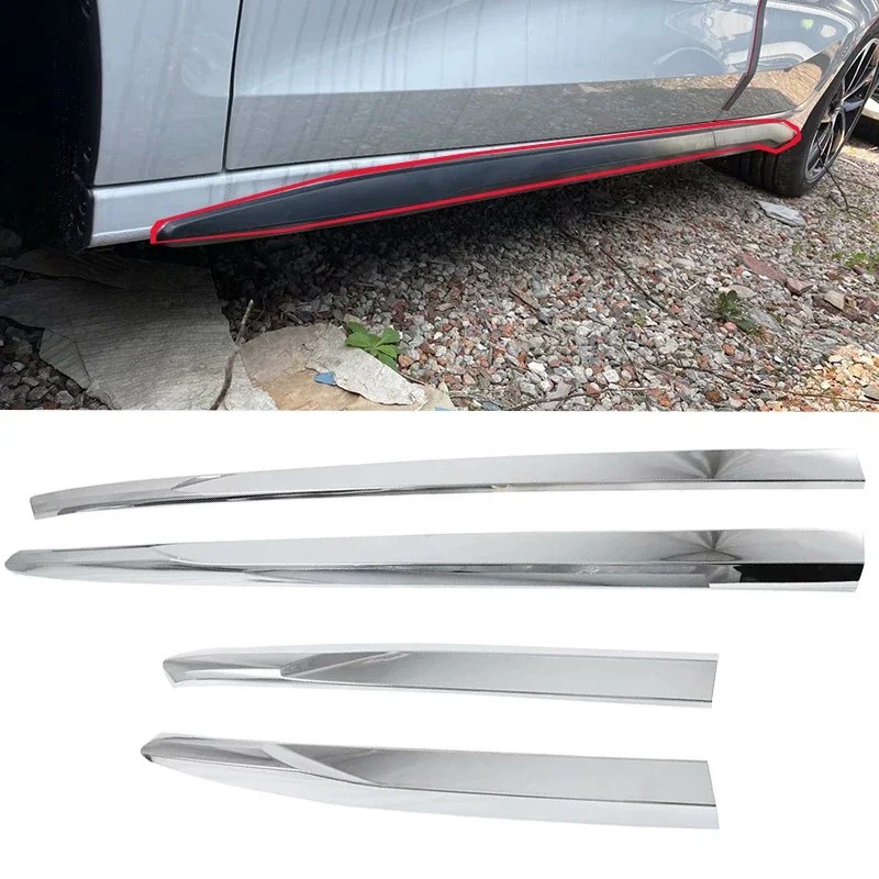 Chrome Car Styling Auto Decorative Accessories Side Door Body Molding Cover Trim For Audi A3 8Y Sedan 2019 2020 2021 4pcs/Set