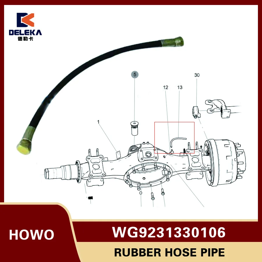 Rubber Hose Pipe WG9231330106 for Sinoturk Howo Drive Axle Parts