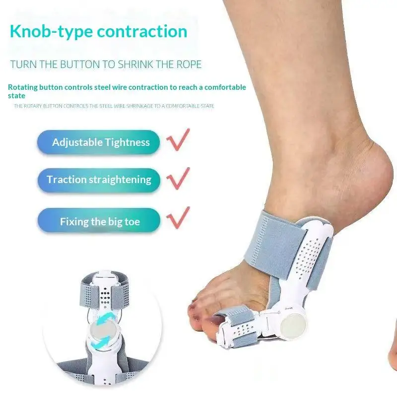 1 Stück verstellbarer Hallux-Valgus-Korrektor mit drehbarer Schnalle, Zehenspreizer, weicher und bequemer Hallux-Valgus-Deformationskorrektor, Fußpflege-Werkzeug. – Detail 3