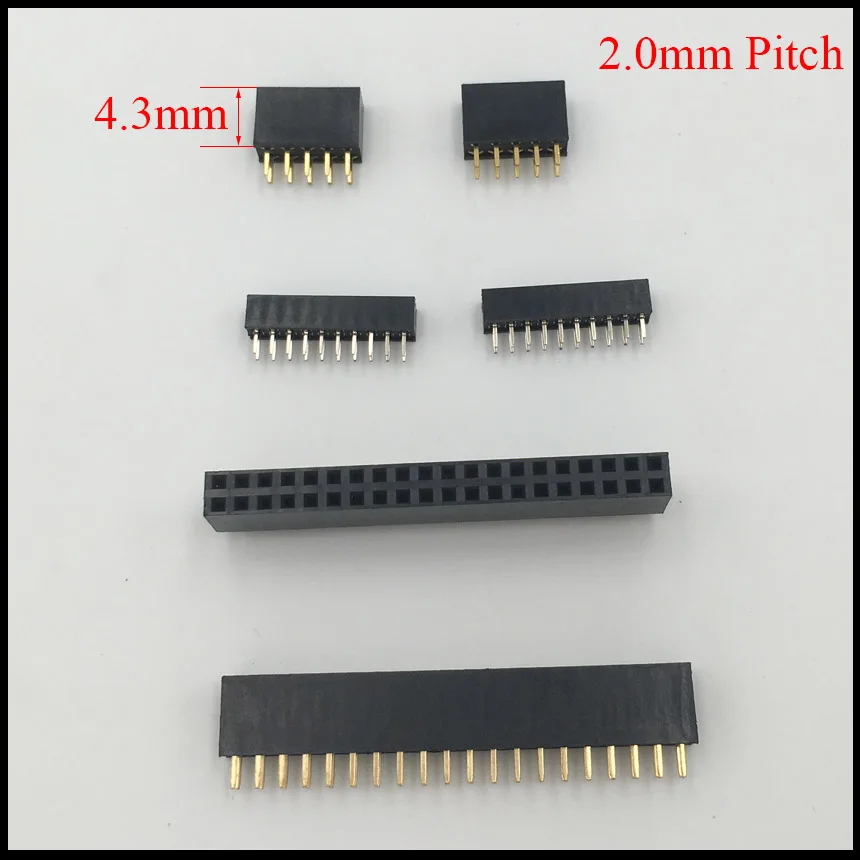 2*17 2x17 2*18 2x18 2*19 2x19 Pin 34P 36P 38P 2.0mm Pitch 4.3mm Height Female Connector Double Row Straight Pin Header Strip