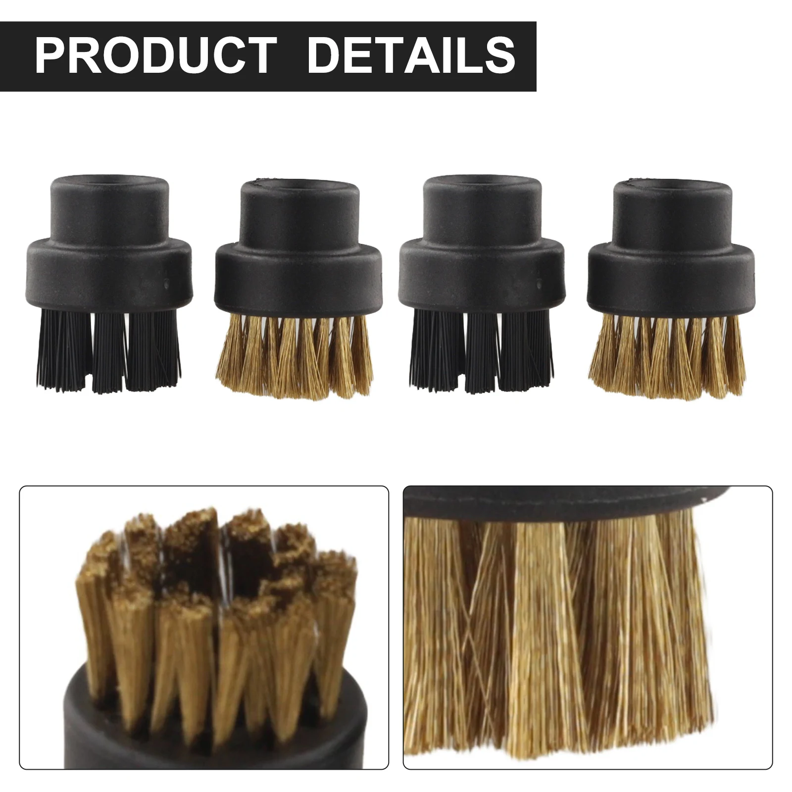 For Dupray Steam Cleaner 4 Piece Accessory Kit with Round Brushes Designed for Floor Maintenance and Steam Cleaning