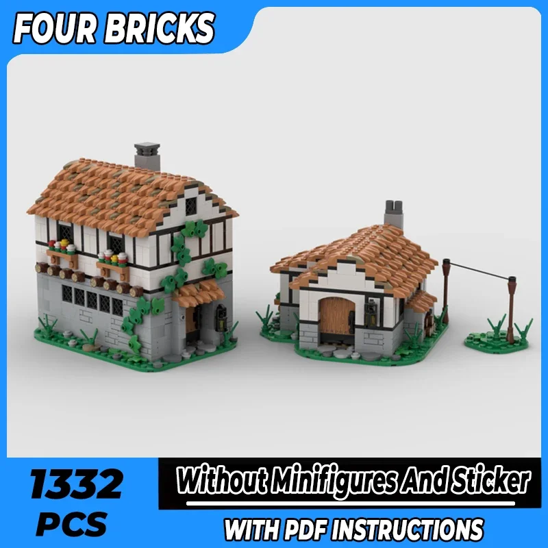 Middeleeuws gebouwmodel Moc Bouwstenen Tavern en Cottage Technologie Modulaire blokken Geschenken Kerstspeelgoed DIY-sets Montage