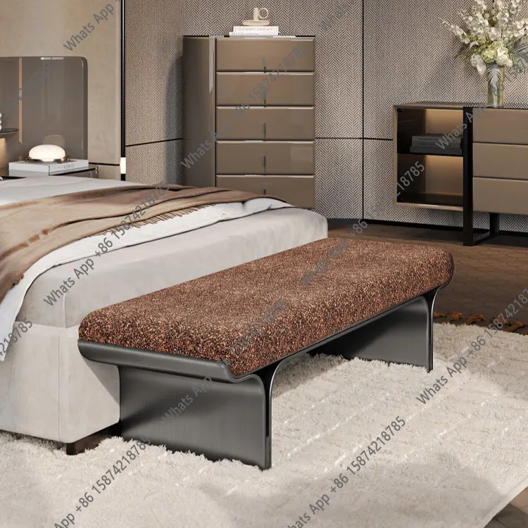 Italian light luxury bedroom bedside bench modern simple bedside stool soft bag household shoe changing stool sofa stool