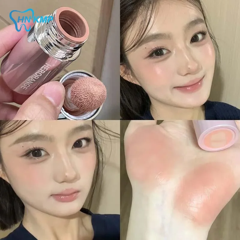 5 Colors Face Liquid Blusher Smooth Cheek Eye Mousse Blush Matte Glitter Highlighter Stick Rouge Waterproof Contour Makeup