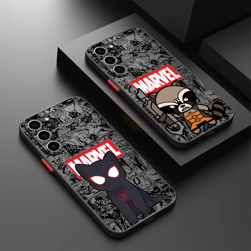 Cute Marvel Collection Cartoon Frosted Translucent For Samsung Note 20 A35 A03 A54 A31 A22 A34 A14 A24 A04 A55 5G Funda