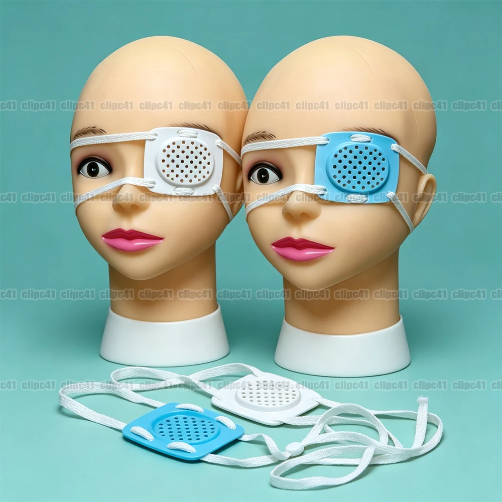 10-Pack Breathable Square PC Eye Guard with Safety Lanyard – Ideal for Post-Op & Collision Prevention