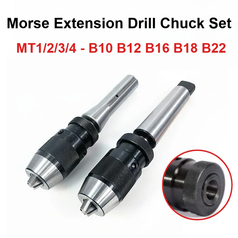 1pcs Morse Cone MT1 MT2 MT3 B10 B12 B16 B18 B22 Self Tighten Drill Chuck Light Duty Taper Lathe Chuck