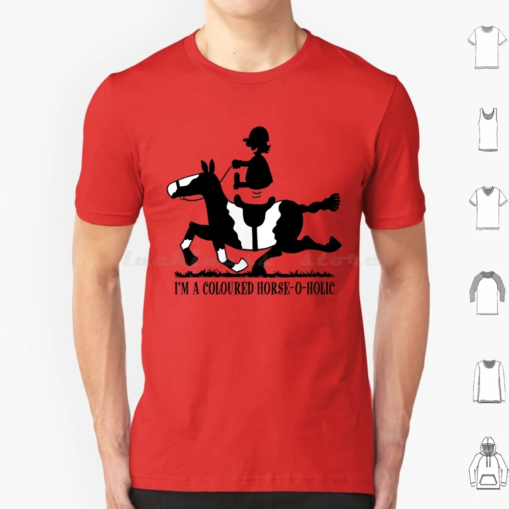 Coloured Horse-O-Holic T Shirt Cotton Men Women DIY Print Coloured Horse Cob Riding Hacking Equestrian Dressage Cartoon Rich