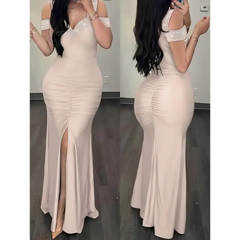 Ele oulder Bared – vêtements de mariage pour femmes, accessoire transfrontalier, coupe propre, Version H, t-shirt d'hiver de mi-année, quart Sve