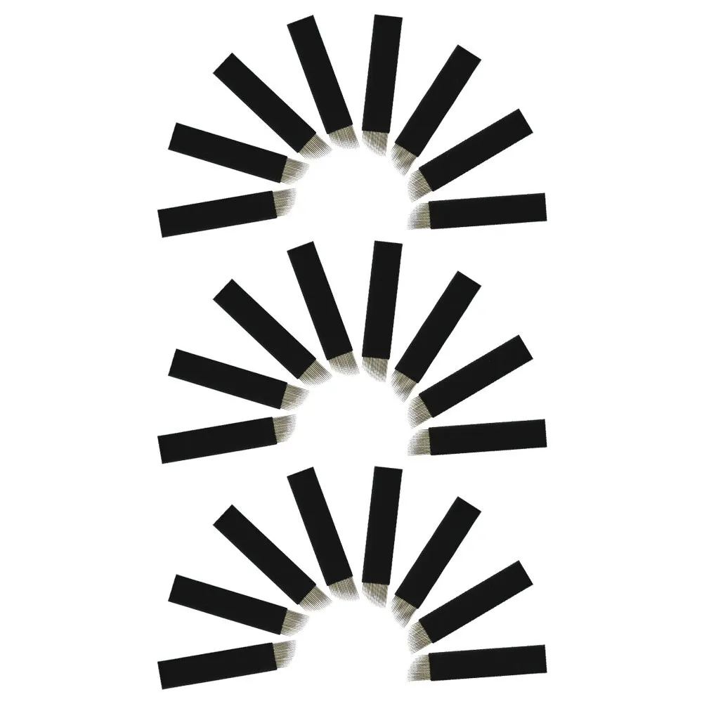 

50Pcs Water Mist Brow Powder Manual Eyebrow Shading Blades 18U 0.18mm Arc Needles for Handmade Precision Smooth Application