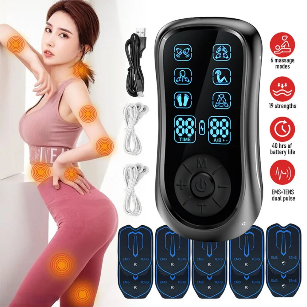 

USB электрический EMS массаж цифровая терапия машина для похудения tens стимулятор мышц электростимулятор импульсный массажер для тела живота