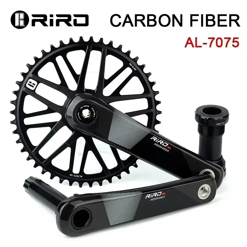 RIRO Carbon Fiber Crank Road Bike 11/12 S 50-34/53-39T Direct Mount Bicycle Crankset 170mm 46/48/50/52T Bike Chainring