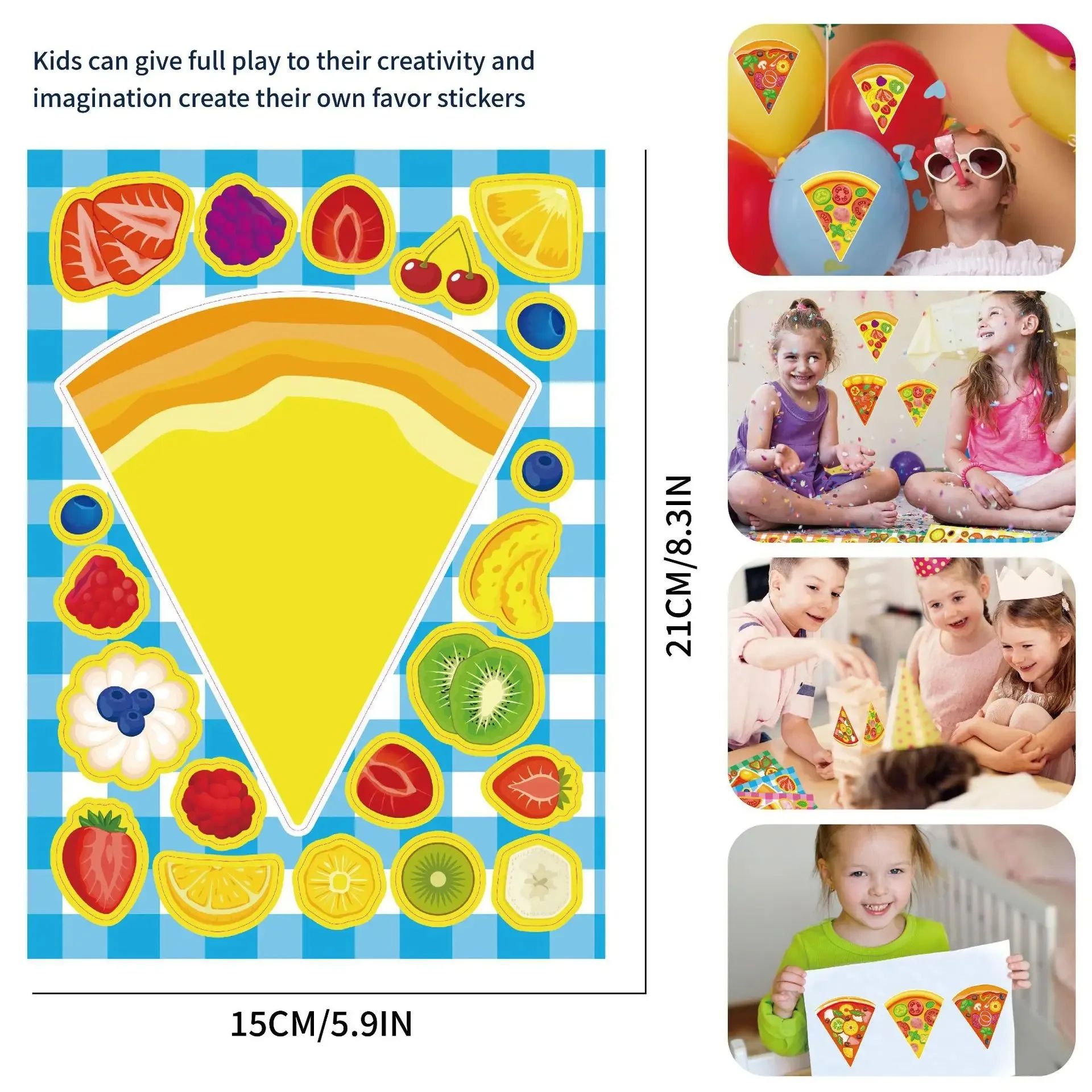 16Sheets Cute Cartoon Graffiti Stickers Cooking Pizza Puzzle Sticker for Phone Computer Notebook Stationery DIY Toys Secret